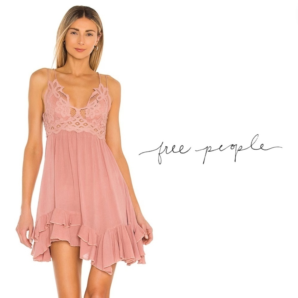 Free People NWT Adella Slip Dress Mini - Rose - XS